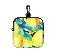 Fresh Fruit Yellow Lemon Limes, Square Zipper Storage Bag, Neoprene Coin Purse, Small Wallets, Change Pouch, Change Purse