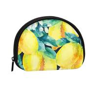 Fresh Fruit Yellow Lemon Limes, Women's Storage Bag Shell Makeup Bag Small Coin Purse Shell Change Pouch