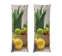 Fresh Fruits and Vegetables Body Pillow Cover with Hidden Zipper, Ultra Soft and Cozy Body Pillowcase 20"x54", Luxury Plush Long Pillow Case Cover for Bed Couch Sofa Bedroom Pillowcase