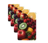 Fresh Fruits and Vegetables Car Air Fresheners Cards Set of 4 Pieces Personalized Car Fresheners Gifts for Men Women Auto Aromatherapy Tablets Hanging Scented Cards for Wardrobe Bathroom