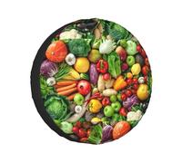 Fresh Fruits And Vegetables Christmas Tire Cover Universal Fit For Trailer,Rv,Car,Truck,Suv,Jeep,Waterproof Dustproof