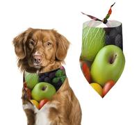 Fresh Fruits and Vegetables Dog Bandana Triangle Dog Scarf Washable Polyester Dog Bibs Cute Pet Bandana for Medium Large Dogs Puppy and Cats