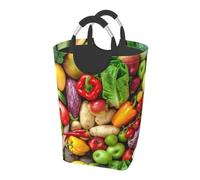 Fresh Fruits And Vegetables, Laundry Hamper, Collapsible Laundry Basket Large Durable Storage Bin with Handles 50L