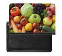 Fresh Fruits And Vegetables Passport Holder Cover Passport Cover Protector Essentials with Credit Card Slots Slim Travel Wallet Covers Documents Organizer Protector for Man&Women