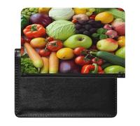 Fresh Fruits And Vegetables Passport Holder with Card Slots Portable Passport Cover Compact Waterproof Passports Protector