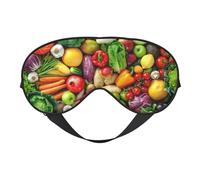 Fresh Fruits and Vegetables Print Comfortable Eye Mask Breathable Adjustable Men Women Lightweight Travel Yoga Work