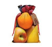 Fresh Fruits And Vegetables Print Drawstring Bags Burlap Gifts Bag With Drawstring Gift Bags For Wedding/Party/Festival/Storage