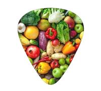 Fresh Fruits And Vegetables Print Guitar Pick Comfortable Feel, Clear Sound, Multiple Thicknesses For Varied Tones