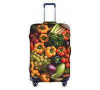 Fresh Fruits and Vegetables Print Luggage Cover for Suitcases Travel Cover Protector Simple and Convenient Setup, White, L, Fashion