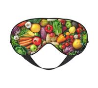 Fresh Fruits and Vegetables Print Silk Sleep Mask with Adjustable Buckle Stylish Eye Mask for Women Travel Nap Shift Work Office