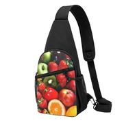 Fresh Fruits and Vegetables Printed Chest Bag Sling Bag for Men Women, Outdoor Crossbody Fanny Packs Hiking Chest Packs Sport Daypacks