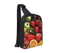 Fresh Fruits and Vegetables Printed Chest Bag Sling Bag for Men Women, Waterproof Crossbody Backpack Men Bag for Runner Workout Hiking Cycling Travel