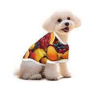 Fresh Fruits And Vegetables Printed Everyday Soft Cotton Dog Short Sleeve T-Shirt For Chihuahuas & Teacup Puppies & Small Dogs Breeds Stretchy Cat Outfit