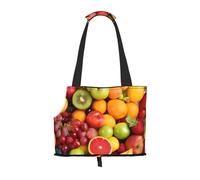 Fresh Fruits and Vegetables Printed Foldable Pet Bag - Portable Puppy Cat Travel Handbag Tote,Pet Carrier Backpacks.