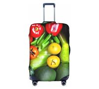 Fresh Fruits and Vegetables Printed Luggage Cover for Suitcases Travel Cover Protector Simple and Convenient Installation, white, XL, Fashion
