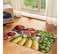 Fresh Fruits Dog Food Mats for Floors, 16x24 Inch Non-Slip Super Absorbent Pet Food Mat, Dishwasher Dog Mat for Food and Water, Cute Rubber Quick Dry Pet Feeding Mat for Dogs Puppy Cats