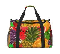 Fresh Fruits Pineapple Hand Travel Bag - Large Reusable Shopping Tote Bag, Perfect for Outdoor Activities, Sports, Camping & Groceries, Black, One Size