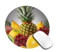 Fresh Fruits Pineapple Mouse Pad Waterproof Gaming Mousepad with Non-Slip Rubber Base Round Computer Mouse Mat for Office Latop Mousepads Washable Cloth Desk Pad 8 x 8 in
