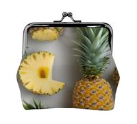 Fresh Fruits Pineapple Print Exquisite Versatile Kiss Lock Coin Purse Cute Small Zipper Wallet for Coins Cards