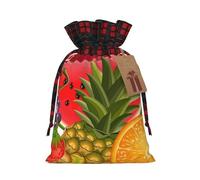 Fresh Fruits Pineapple Print Festive Drawstring Gift Eco-Friendly Bags Reusable Pouches Birthday Wedding Party