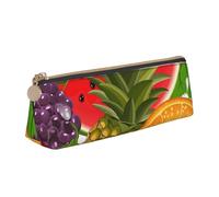 Fresh Fruits Pineapple Print PVC Coin Purse Money Bag Makeup Case Pencil Pouch Zipper stationery case Women Men, White, One Size, Simple, White, One Size, Simple