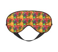 Fresh Fruits Pineapple Print Soft Eye Mask Lightweight Sleep Aid Breathable Blackout Travel Nap Yoga Meditation