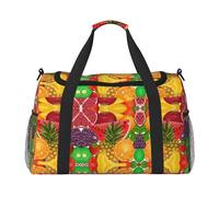 Fresh Fruits Pineapple Print Womens Sports Bags Travel Bag -Duffel Bags for Men,Small Medium Weekender Overnight Bags for Women,Sport Gym Bag