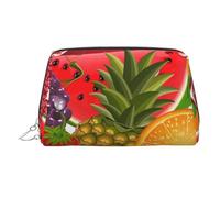 Fresh Fruits Pineapple Printed Zippered Toiletry Bag, Wide Open Storage Case for Personal Care Items and Cosmetics