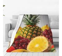 Fresh Fruits Pineapple Throw Blanket for Couch Lightweight Soft Flannel Blankets Luxury Warm Fleece Bed Blanket for All Seasons Plush Throw Gift for Women Men 50"x40"