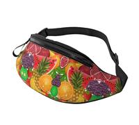 Fresh Fruits Pineapple Waist Bag Bumbags for Men Women, Print Polyester Waist Pack for Travel Walking Sport with Adjustable Strap