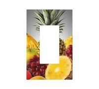 Fresh Fruits Pineapple Wall Plates Decorative Light Switch Cover 1 Gang Outlet Covers Standard Size 5" x 3" Plug Covers Electrical Switchplate Home Decor for Bedroom Kitchen