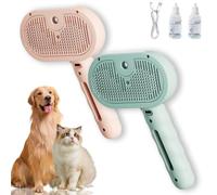 Fresh Fur Shower Brush, Freshfur Shower Brush Bathing Solution, 3 in 1 Pet Spray Hair Removal Comb for Shedding & Grooming for Dogs and Long Short Haired Cats, Release Button (2pcs B)