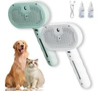 Fresh Fur Shower Brush, Freshfur Shower Brush Bathing Solution, 3 in 1 Pet Spray Hair Removal Comb for Shedding & Grooming for Dogs and Long Short Haired Cats, Release Button (2pcs C)