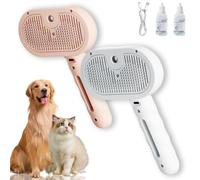 Fresh Fur Shower Brush, Freshfur Shower Brush Bathing Solution, 3 in 1 Pet Spray Hair Removal Comb for Shedding & Grooming for Dogs and Long Short Haired Cats, Release Button (2pcs A)