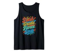Fresh Grade Fierce Sass Cool Back to School Typography Tank Top