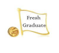 Fresh Graduate From The University Golden Metal Flag Lapel Pin Badge
