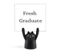 Fresh Graduate from The University Memo Holder Cartoon Black Cat Stand Decoration