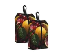 Fresh Grapefruit Lemon Print Shoe Storage Bag, One Size Waterproof Shoe Pouch with Handle, for Gym Travel and Daily Use Organizer