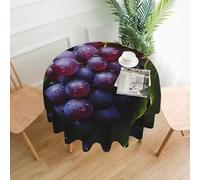 Fresh Grapes Round Tablecloth 60 Inch,Stain and Wrinkle Resistant Table Cloth - for Dining Table,Parties and Camping