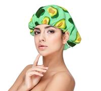 Fresh Green Avocado Fitness People Exercise,Adjustable Silk Hair Wrap Adult's Satin Sleeping Cap Hair Women's Elastic Sleep Bonnet