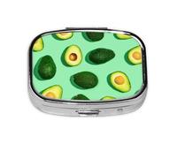 Fresh Green Avocado Fitness People Exercise,Meta Pill Box 2 Compartment Medicine Case,Portable Organizer,Rectangle Meta Portable Organizer Pill Box 1209 Compartment Medicine Case