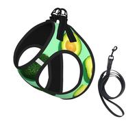 Fresh Green Avocado Fitness People Exercise,Pet Harness,Adjustable Reflective Dog Harness,Pet Leash Vest,S