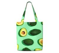 Fresh Green Avocado Fitness People Exercise,Reusable Grocery Bags Shopping Tote Bags Large Capacity Canvas Shoulder bag