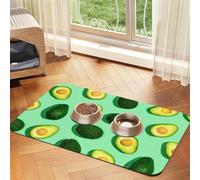 Fresh Green Avocado Fitness People Exercise,Waterproof Pet Feeding Mat,PU Leather Placemats for Cat Dog Water Bowl,Food Mats,30x45cm