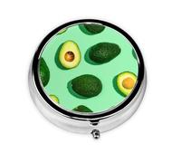 Fresh Green Avocado Fitness People ExerciseMeta Pill Box 3 Compartment Medicine Case,Portable Organizer