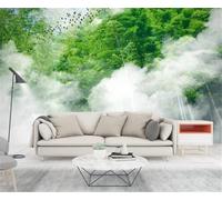 Fresh Green Bamboo Grove Flying Birds Landscape 3D Wallpaper Luxury Home Dining Decor Paste Sofa Living Room The Wall for Bedroom Mural-350cm×256cm