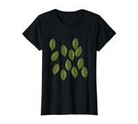 Fresh Green Leaves Value Graphic T-Shirt, Women, Black, M