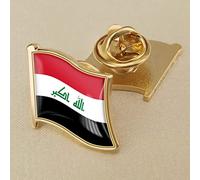 Fresh Green Pattern Iraqi Flag Flag Pin Badges,National Waving National Lapel Enamel Badges Pins,Diy Brooch Souvenir Gift For Men Women Backpack Shirt Jewelry Accessories,Sector 19X18Mm,Picture