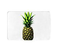 Fresh Green Pineapple 16x24 Halloween Washable Polyester Door Mat Fall Rug | 16x24in washable polyester door mat, non-slip dot plastic backing, machine washable, indoor outdoor fall decor