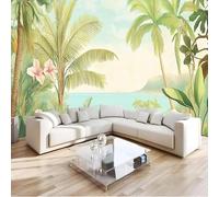Fresh Green Trees Flowers Rivers 3D Wallpaper Textured Silk Easy Install Living Room Sofa Bedroom Dining Room Home Decoration Wall-150cm×105cm